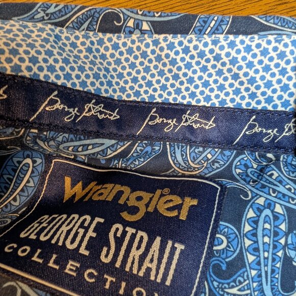 Wrangler George Straight Collection Blue Paisley Button-Up Shirt Size XXL - Picture 14 of 14